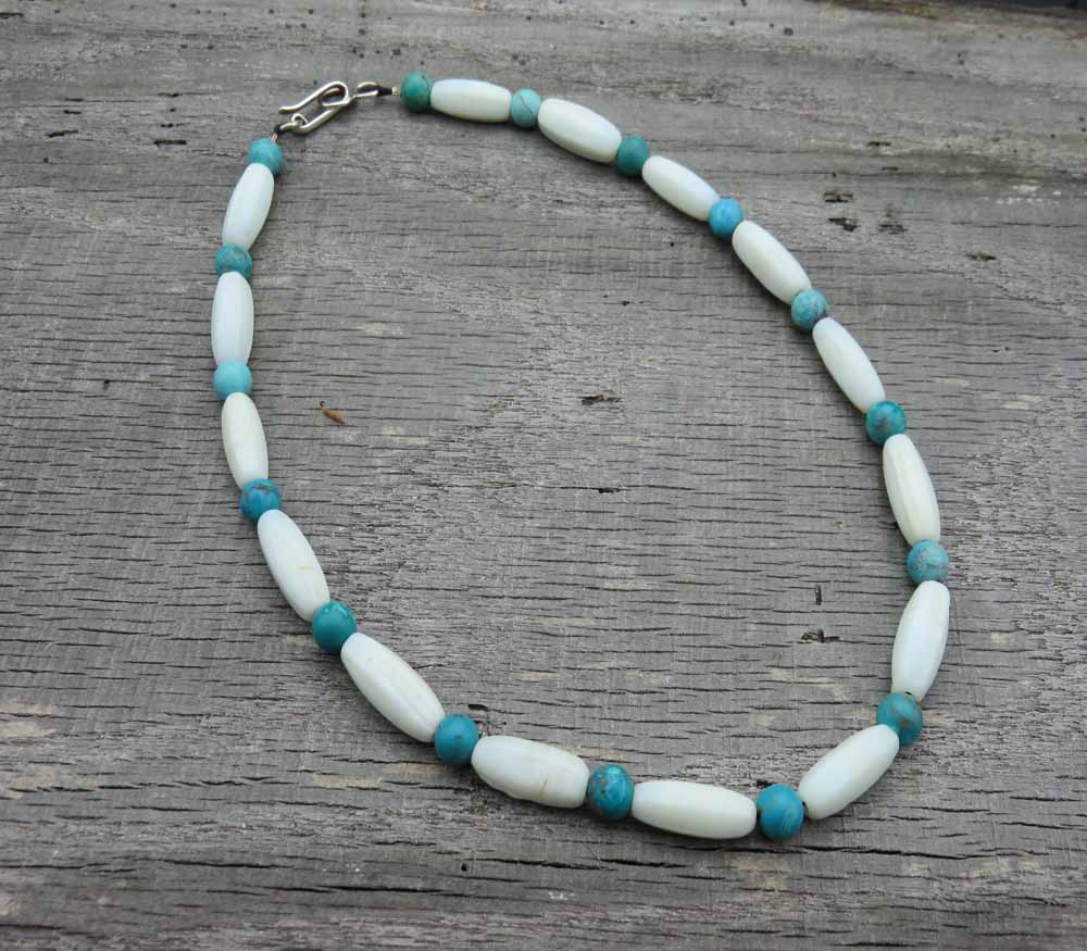 White African Glass & Turquoise Necklace